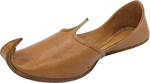Tan Mens Khussa Shoes Mojari Ethnic Boho Rajasthani Jaipuri Punjabi Jutti