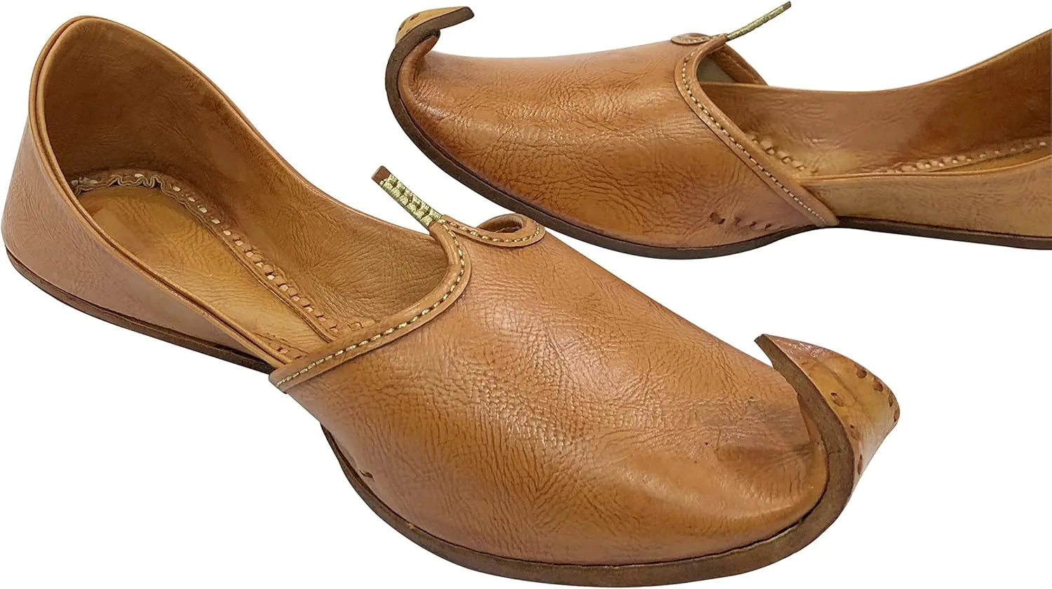Tan Mens Khussa Shoes Mojari Ethnic Boho Rajasthani Jaipuri Punjabi Jutti