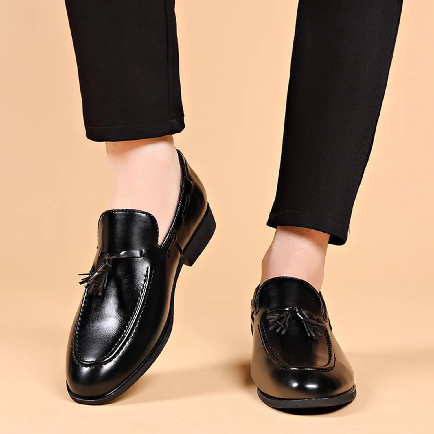 Tassel Loafers Men Fashion Slip on Dress Shoes Driving Flats Comfy Lightweight Workout Shoe Black Brown Hiking Party Footwear