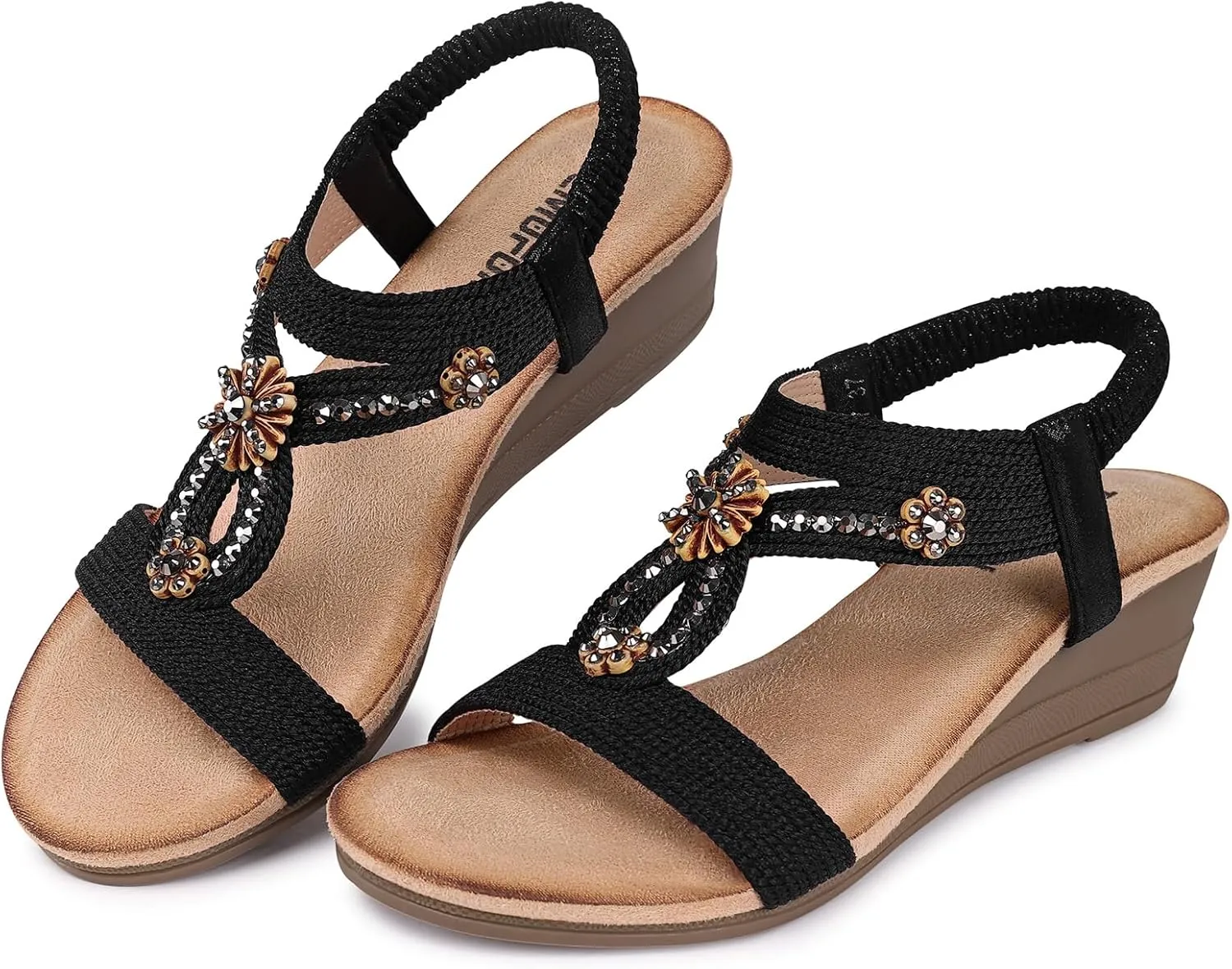 TEMOFON Womens Sandals Wedge Low: Wedge Sandal Women Dressy Summer
