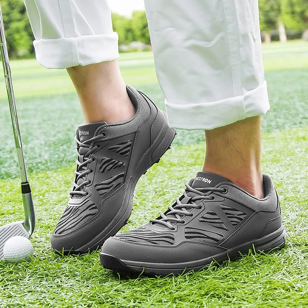 THESTRON 2021 Men Golf Shoes Professional Spikes Golf Sport Sneakers Waterproof Mens Trainers Golfing