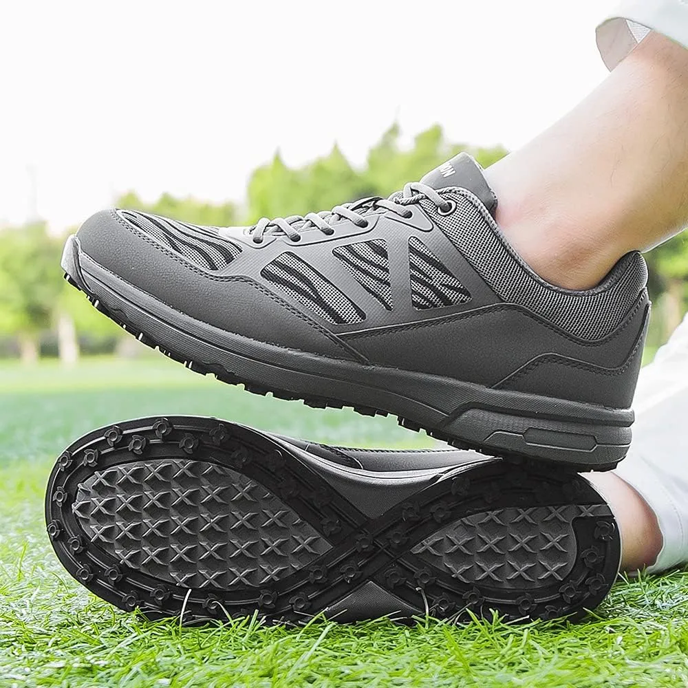 THESTRON 2021 Men Golf Shoes Professional Spikes Golf Sport Sneakers Waterproof Mens Trainers Golfing