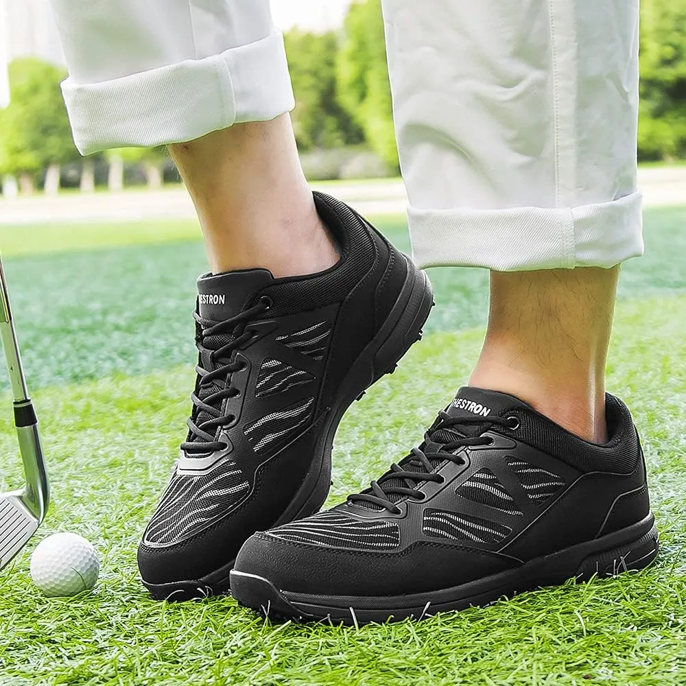 THESTRON 2021 Men Golf Shoes Professional Spikes Golf Sport Sneakers Waterproof Mens Trainers Golfing