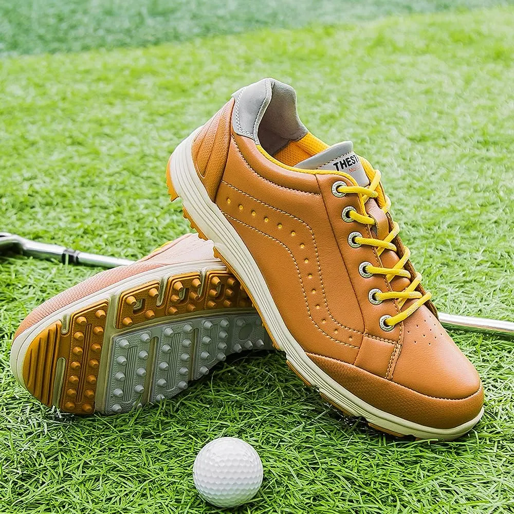THESTRON 2021 Men Golf Shoes Professional Spikes Golf Sport Sneakers Waterproof Mens Trainers Golfing
