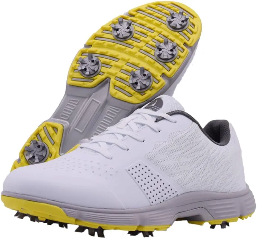 THESTRON Men Golf Shoes Mesh Breathable Breathable Golf Walking Sport Sneakers 7 Spikes Golf Trainers …