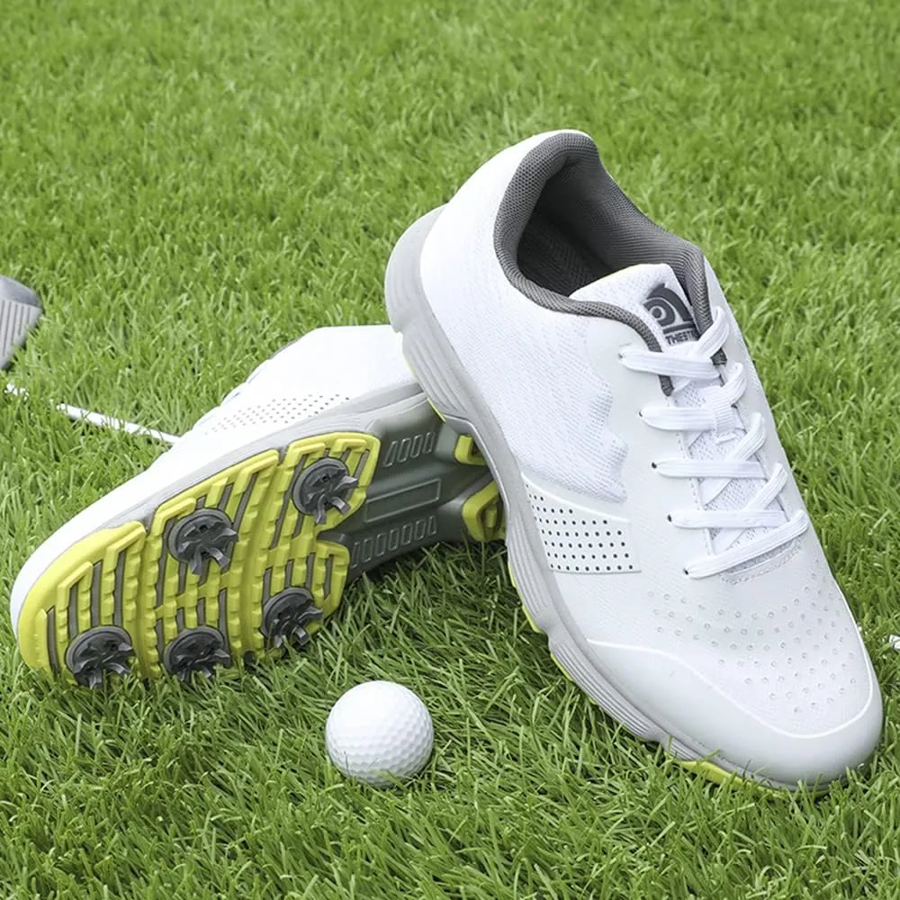 THESTRON Men Golf Shoes Mesh Breathable Breathable Golf Walking Sport Sneakers 7 Spikes Golf Trainers …