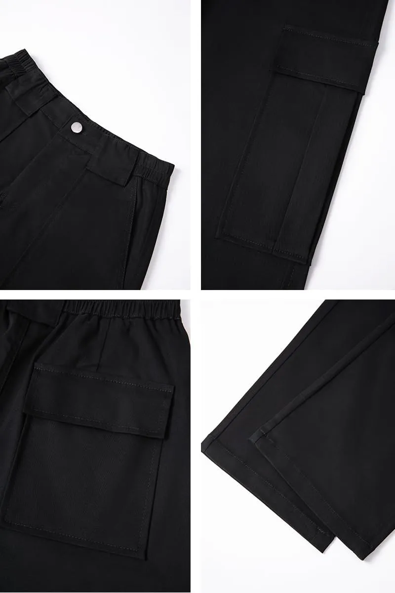 THWEI Cargo Pants for Women High Waisted Casual Baggy Stretchy Wide Leg Y2K Streetwear with 6 Pockets