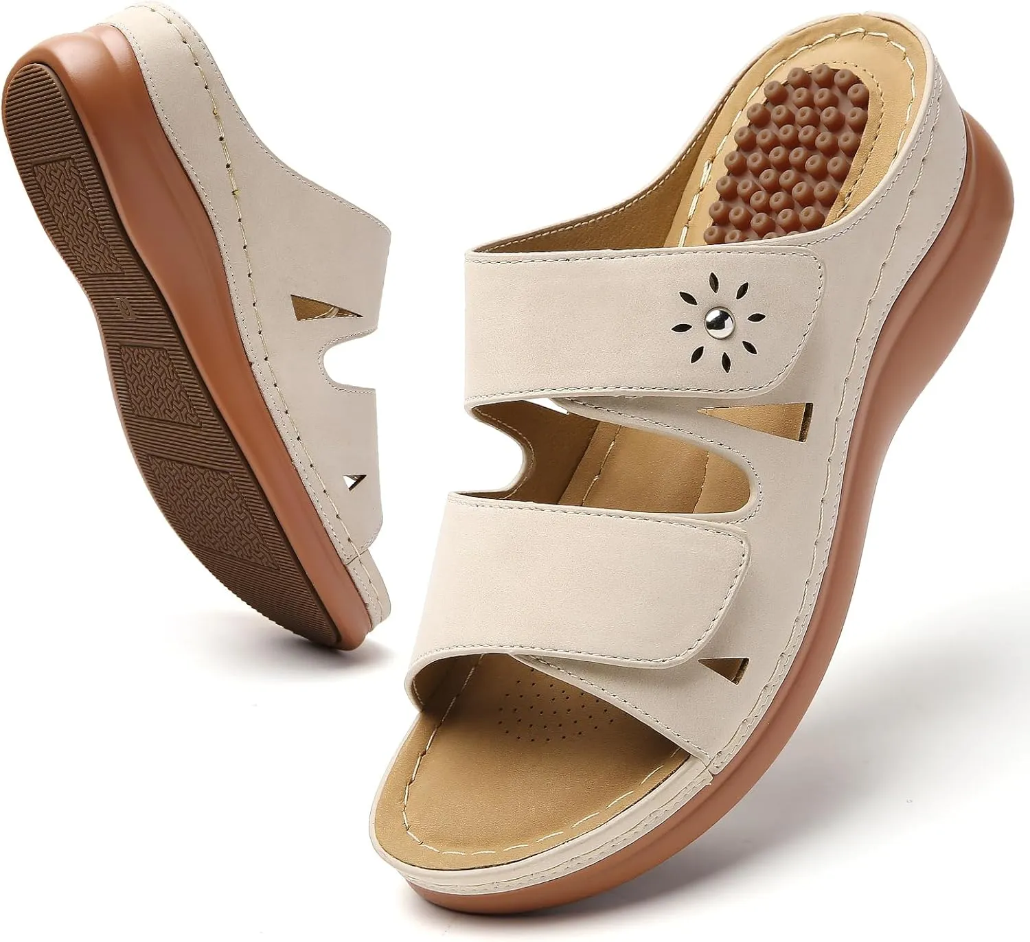 Tilocow Sandals Women Wedge Shoes - Orthopedic Comfortable Arch Support Platform Sandals for Women Wedge Summer Dressy Casual Bunion Breathable Shoes