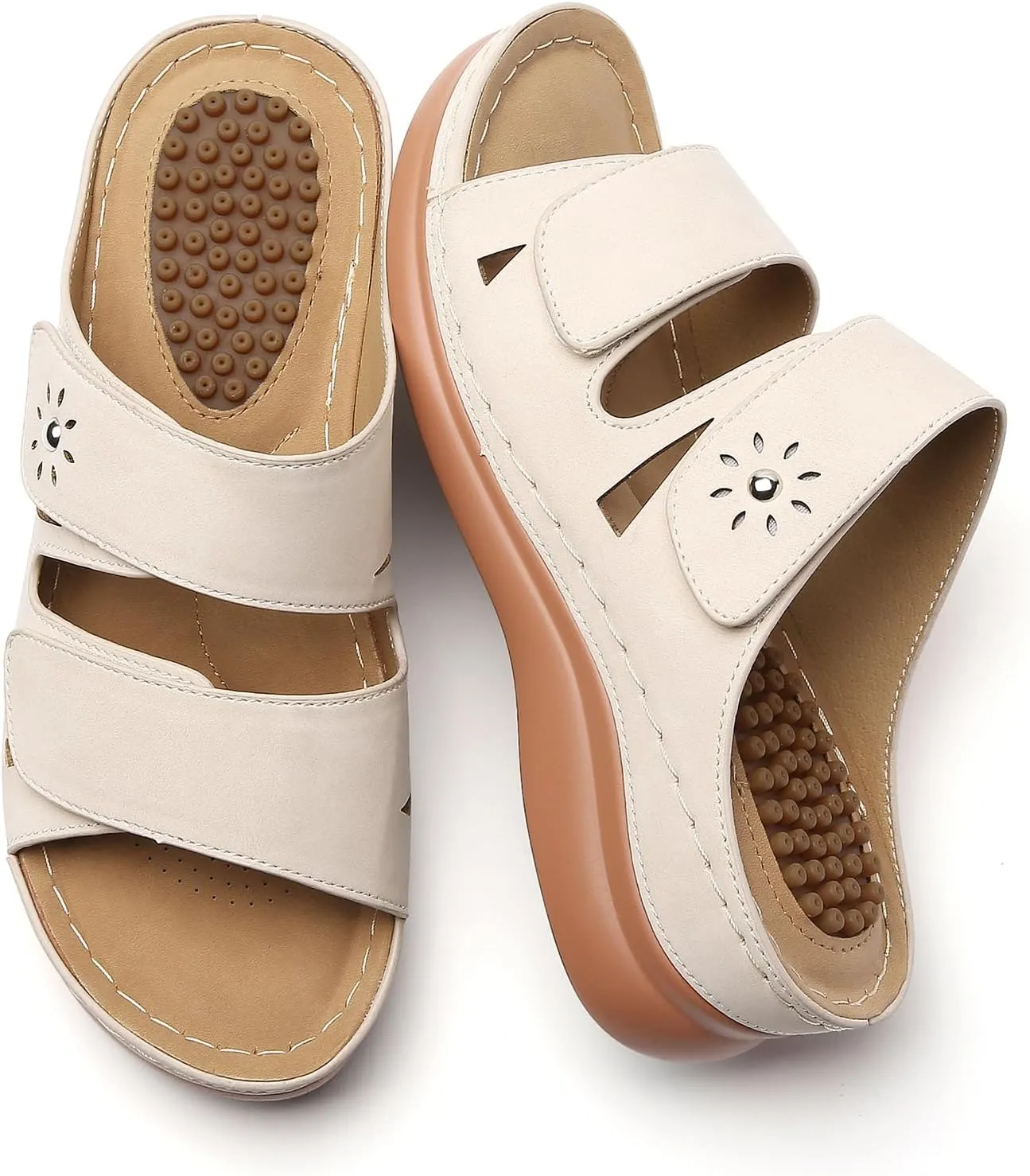 Tilocow Sandals Women Wedge Shoes - Orthopedic Comfortable Arch Support Platform Sandals for Women Wedge Summer Dressy Casual Bunion Breathable Shoes