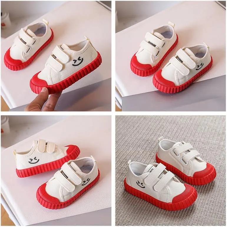 Toddler Boys Girls Slip On Canvas Sneakers Cartoon Dinasour Printed Little Kid Unisex Adjustable Strap Walking Shoes Lazy Shoes with Hook and Loops