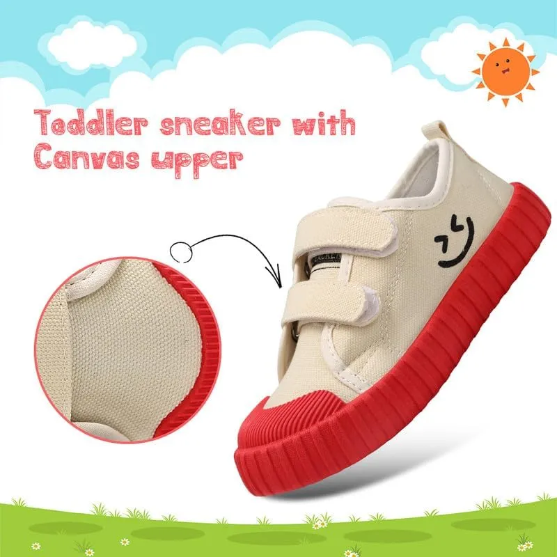 Toddler Boys Girls Slip On Canvas Sneakers Cartoon Dinasour Printed Little Kid Unisex Adjustable Strap Walking Shoes Lazy Shoes with Hook and Loops