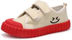 Toddler Boys Girls Slip On Canvas Sneakers Cartoon Dinasour Printed Little Kid Unisex Adjustable Strap Walking Shoes Lazy Shoes with Hook and Loops