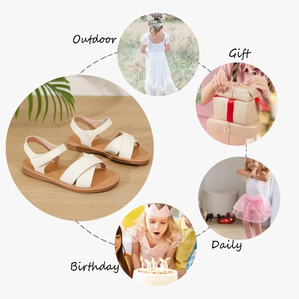 Toddler Girls Sandals Summer Flats Dress Shoes for Baby Little Kids Girl