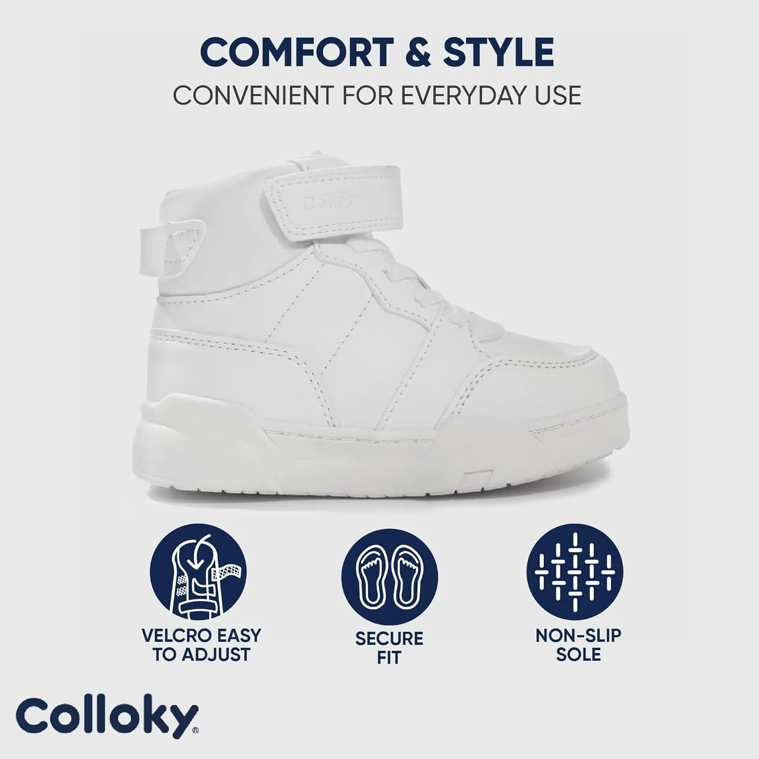 Toddler Sneakers for Boys - Lightweight Shoes with Soft Soles & Adjustable Strap, Arch Support & Breathable Design - Washable Shoes
