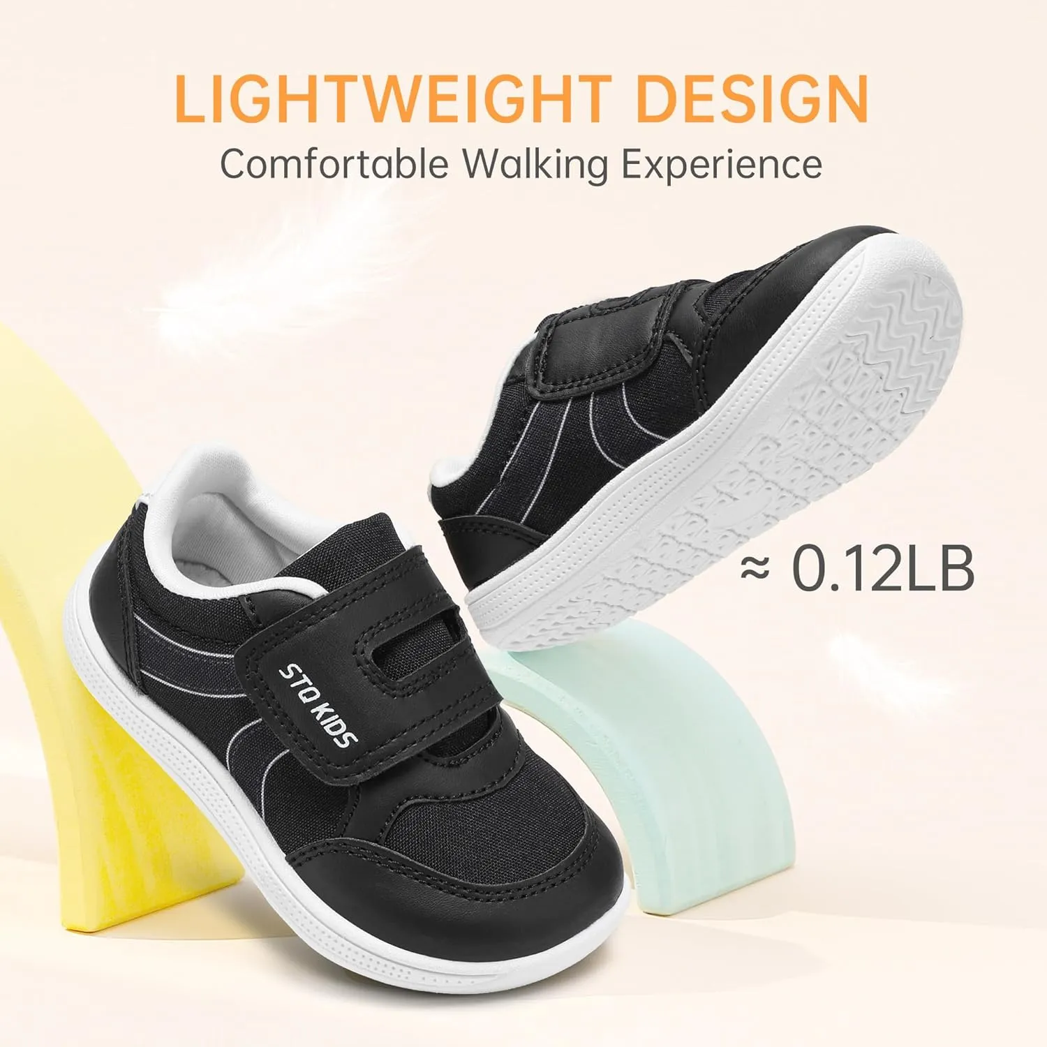 Toddler Wide Toe Box Barefoot Shoes Boys Girls Sneakers Kids Tennis Shoes Preschool Non Slip Lightweight Comfortable First Walking Shoes Running Outdoor Activities
