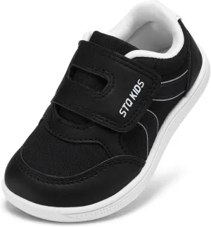 Toddler Wide Toe Box Barefoot Shoes Boys Girls Sneakers Kids Tennis Shoes Preschool Non Slip Lightweight Comfortable First Walking Shoes Running Outdoor Activities