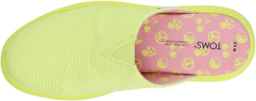 TOMS Womens Alpargata Mallow Mule Sneakers Shoes Casual - Yellow