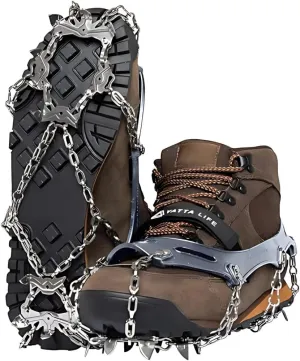 Trail Spikes Crampons Ice Grips for Hiking - Winter Shoes/Boots with 14 Stainless Steel Spikes, Anti-Slip Traction Cleats for Snow Ice Walking Climbing Mountaineering