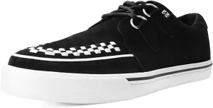 T.U.K. Suede Creeper Sneaker Shoes for Women and Men, White Sole, Interlace, D Ring Lace Up Shoes