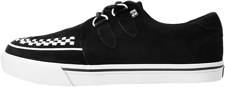 T.U.K. Suede Creeper Sneaker Shoes for Women and Men, White Sole, Interlace, D Ring Lace Up Shoes
