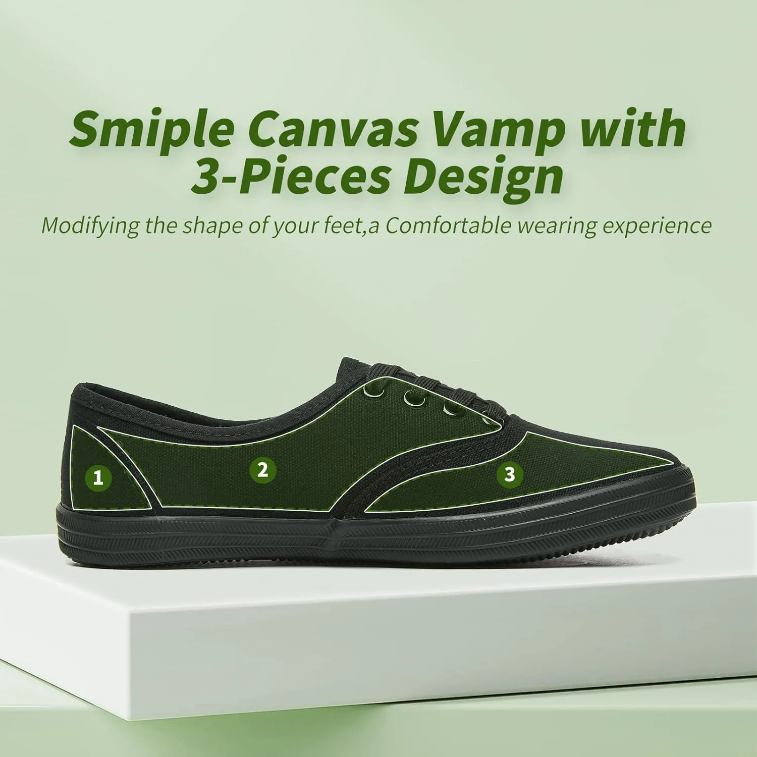 TUOPIN Womens White Canvas Sneakers Low Top Lace-up Canvas Shoes Lightweight Casual Tennis Shoes