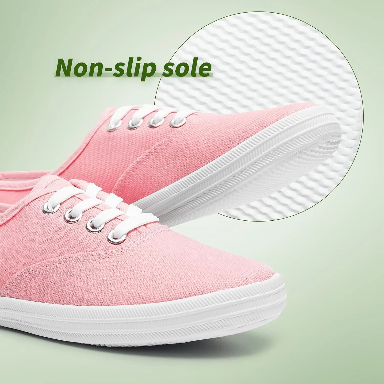 TUOPIN Womens White Canvas Sneakers Low Top Lace-up Canvas Shoes Lightweight Casual Tennis Shoes