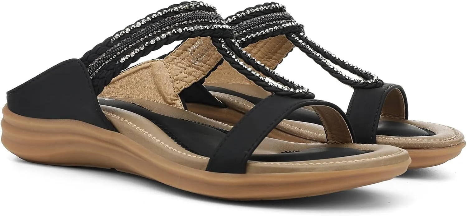 UBFEN Womens Slides Walking Sandals Comfortable Platform Slip On Dressy Summer