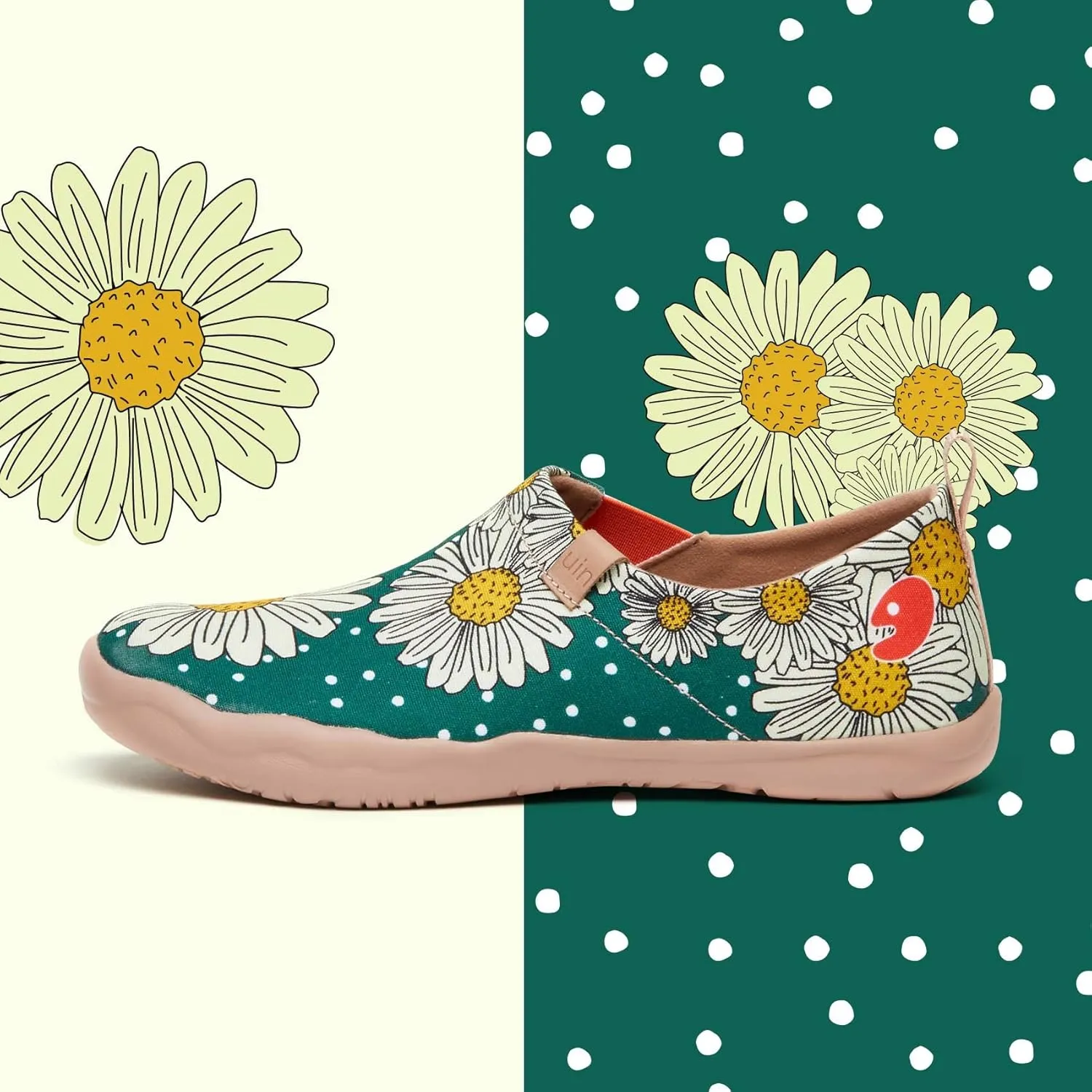 UIN Women's Blossom Slip On Shoes Colorful Comfortable Lightweight Art Travel Sneakers Casual Floral Stylish Everyday Loafers