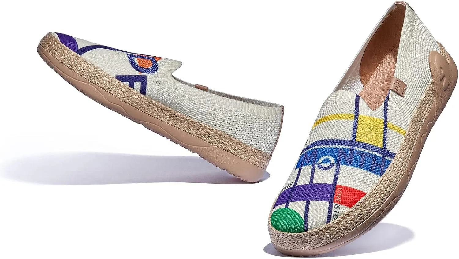 UIN Women's Espadrilles Slip On Lightweight Walking Casual Loafers Comfortable Art Painted Travel Shoes Marbella Series