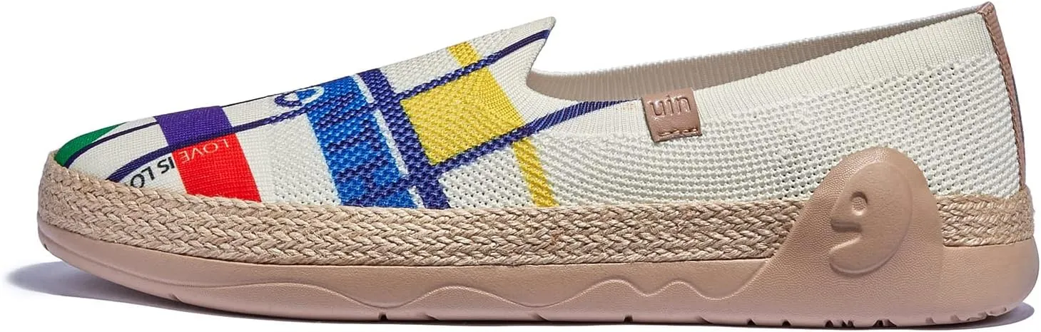 UIN Women's Espadrilles Slip On Lightweight Walking Casual Loafers Comfortable Art Painted Travel Shoes Marbella Series
