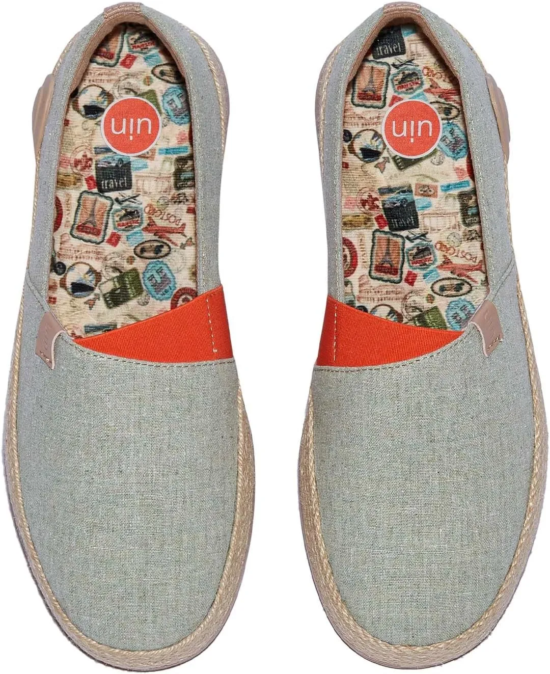 UIN Women's Espadrilles Slip On Lightweight Walking Casual Loafers Comfortable Art Painted Travel Shoes Marbella Series