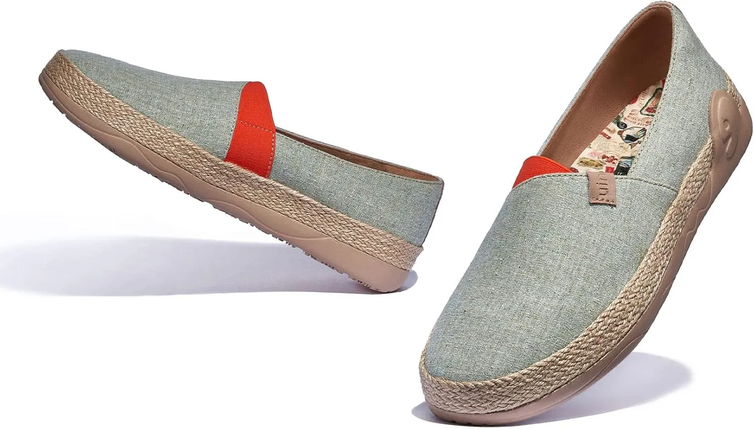 UIN Women's Espadrilles Slip On Lightweight Walking Casual Loafers Comfortable Art Painted Travel Shoes Marbella Series