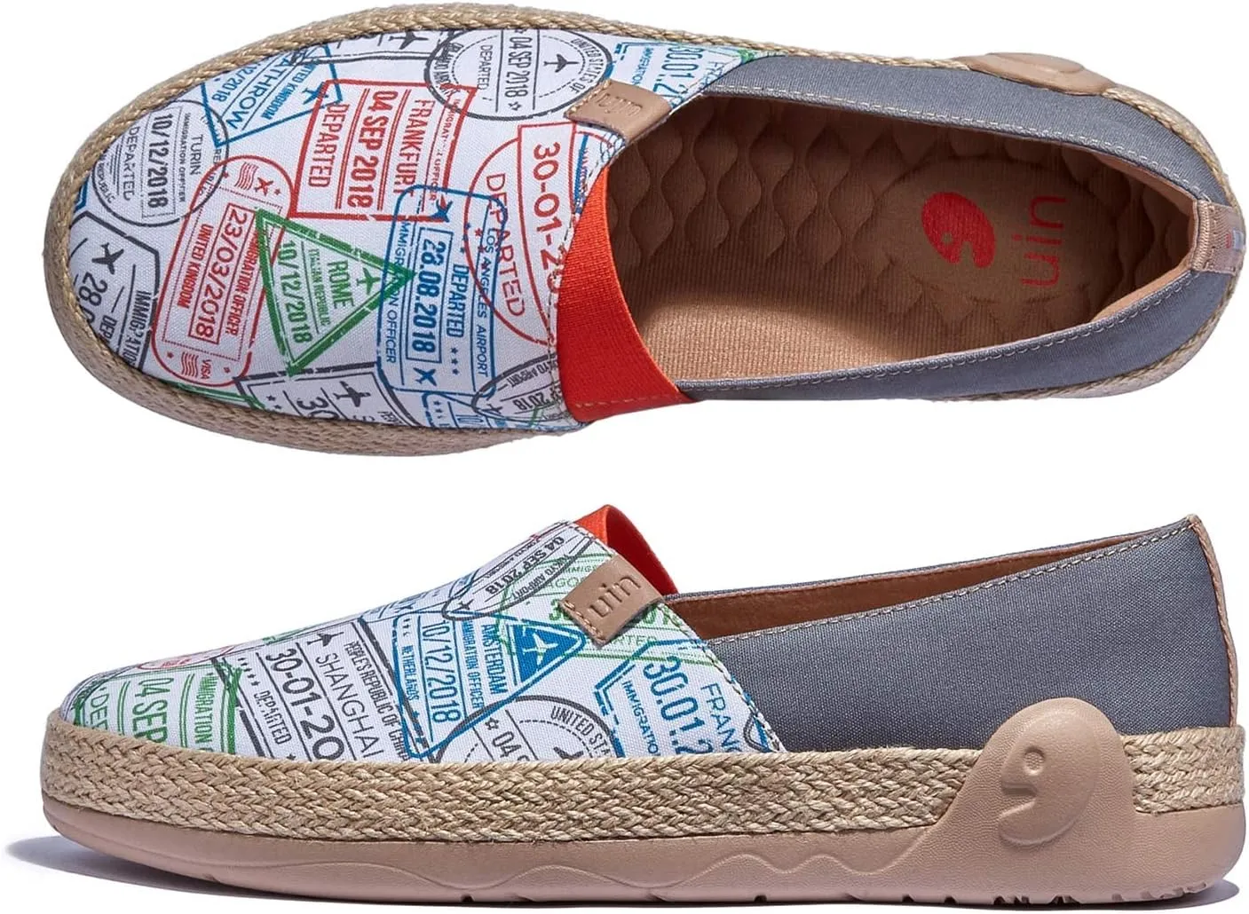 UIN Women's Espadrilles Slip On Lightweight Walking Casual Loafers Comfortable Art Painted Travel Shoes Marbella Series