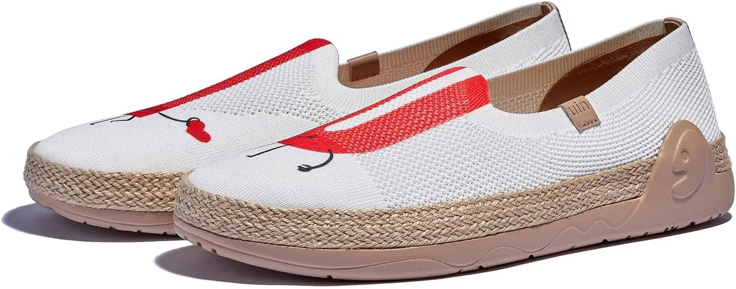 UIN Women's Espadrilles Slip On Lightweight Walking Casual Loafers Comfortable Art Painted Travel Shoes Marbella Series