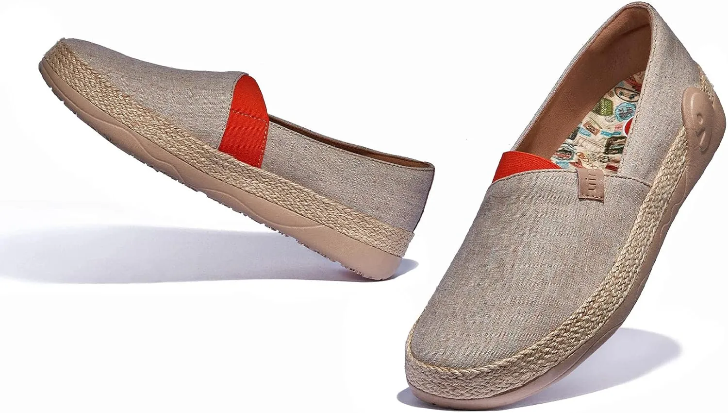 UIN Women's Espadrilles Slip On Lightweight Walking Casual Loafers Comfortable Art Painted Travel Shoes Marbella Series