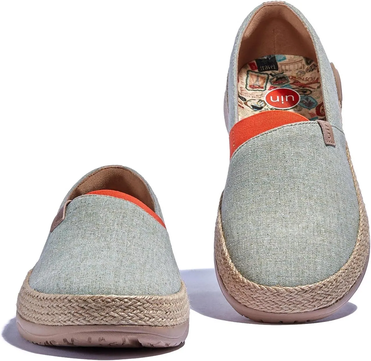 UIN Women's Espadrilles Slip On Lightweight Walking Casual Loafers Comfortable Art Painted Travel Shoes Marbella Series