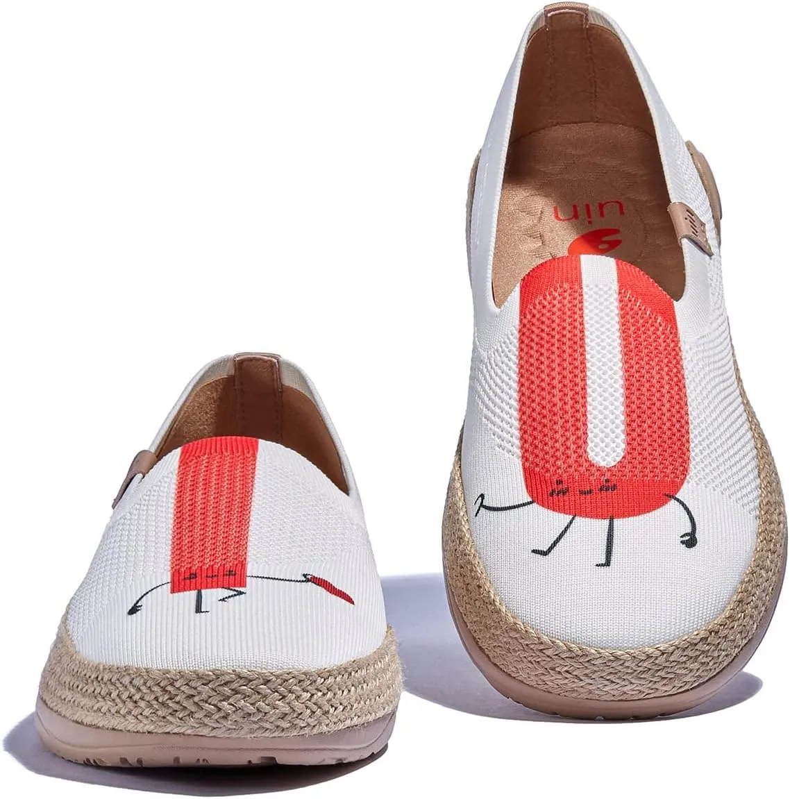 UIN Women's Espadrilles Slip On Lightweight Walking Casual Loafers Comfortable Art Painted Travel Shoes Marbella Series