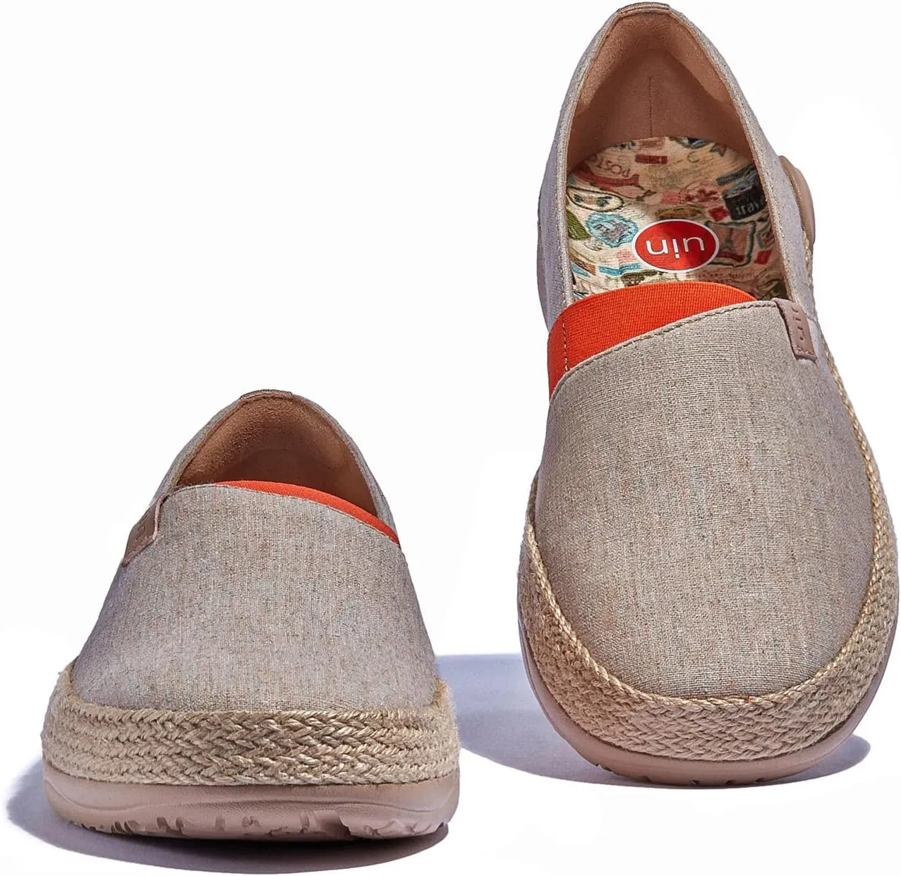 UIN Women's Espadrilles Slip On Lightweight Walking Casual Loafers Comfortable Art Painted Travel Shoes Marbella Series