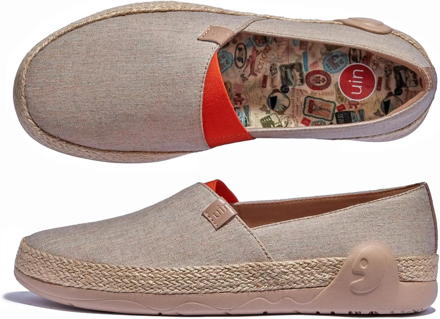 UIN Women's Espadrilles Slip On Lightweight Walking Casual Loafers Comfortable Art Painted Travel Shoes Marbella Series