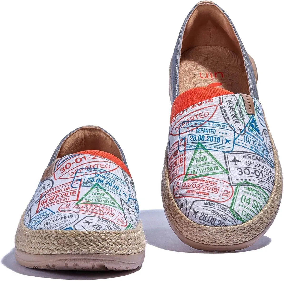 UIN Women's Espadrilles Slip On Lightweight Walking Casual Loafers Comfortable Art Painted Travel Shoes Marbella Series