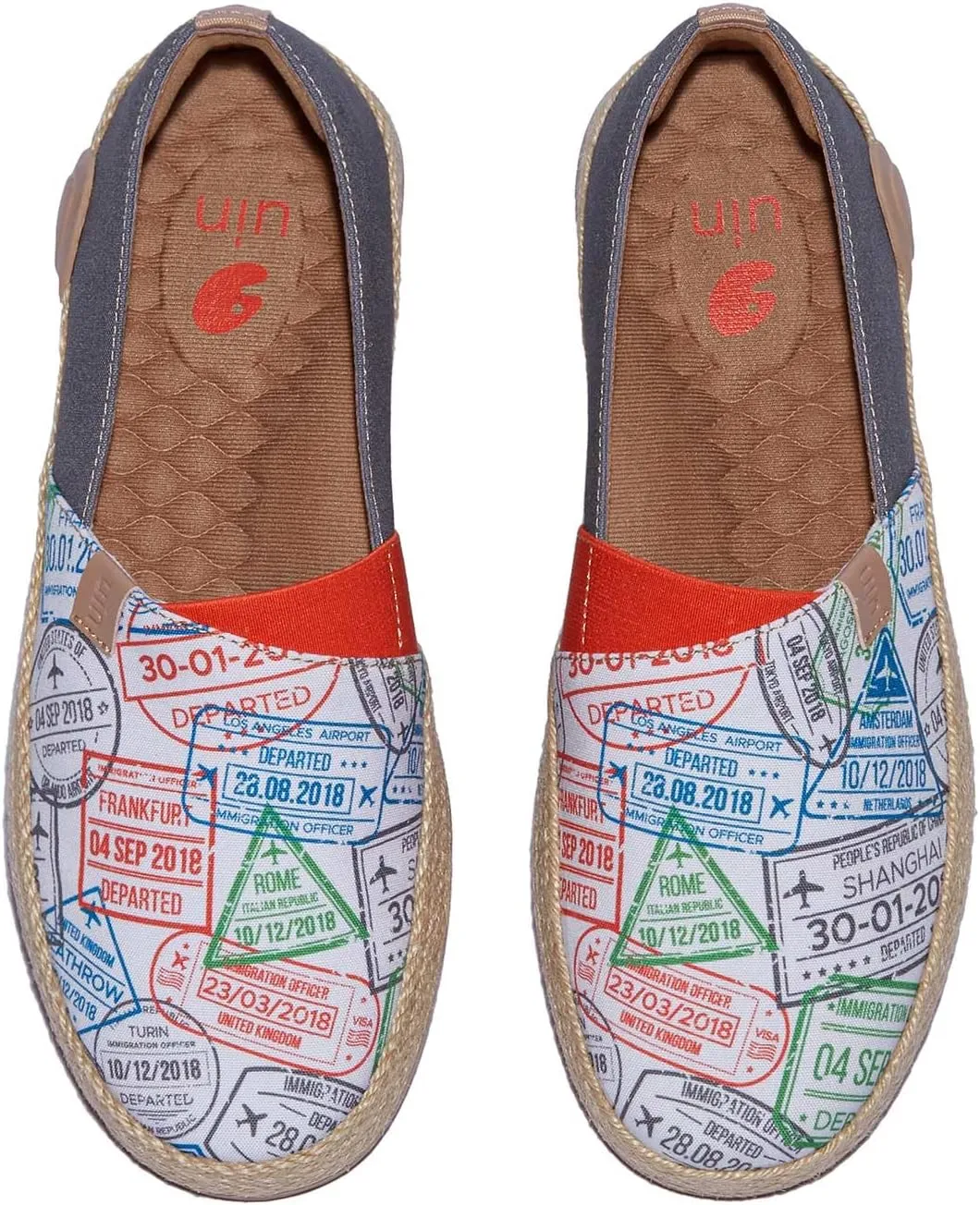 UIN Women's Espadrilles Slip On Lightweight Walking Casual Loafers Comfortable Art Painted Travel Shoes Marbella Series