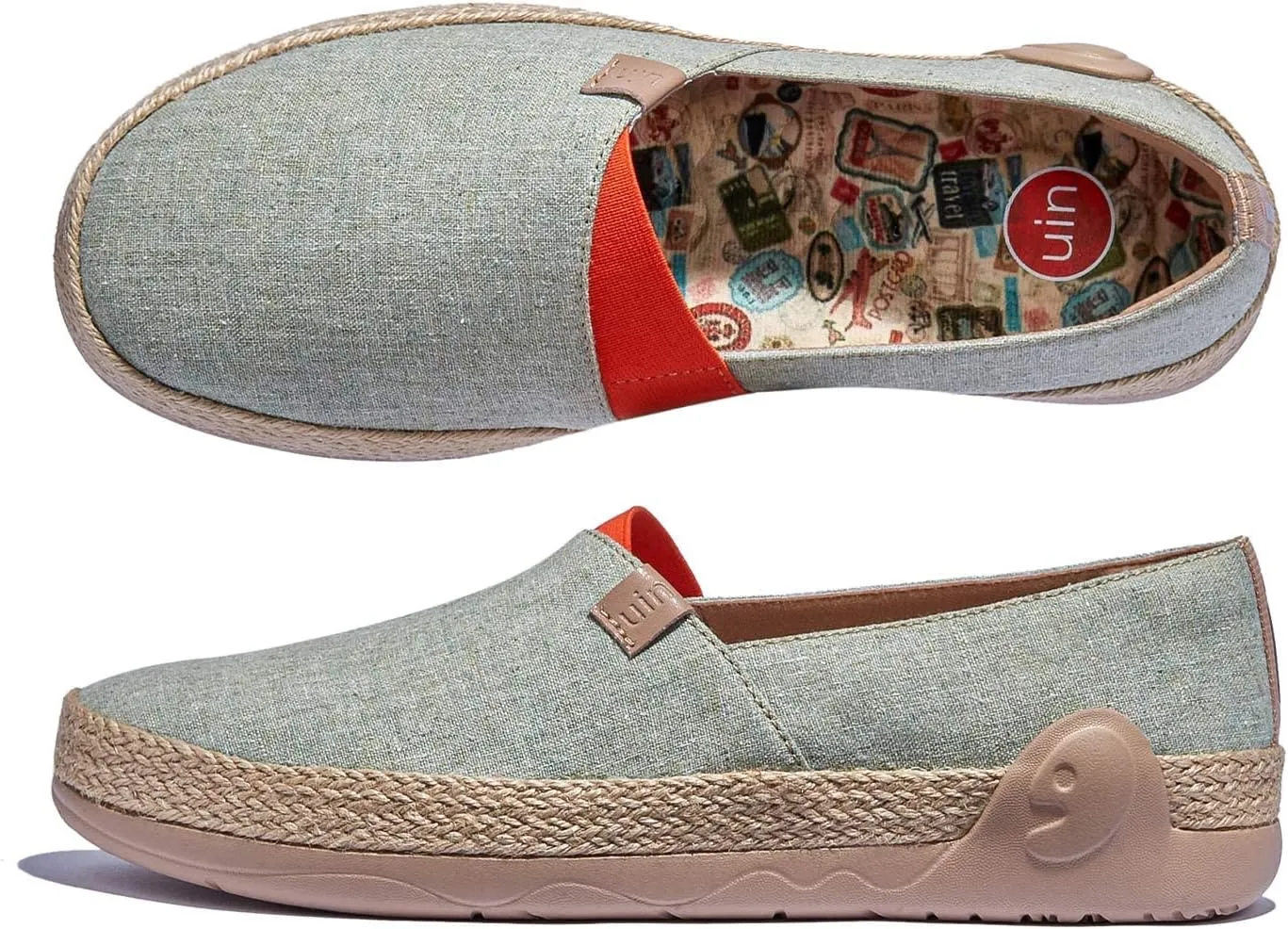 UIN Women's Espadrilles Slip On Lightweight Walking Casual Loafers Comfortable Art Painted Travel Shoes Marbella Series