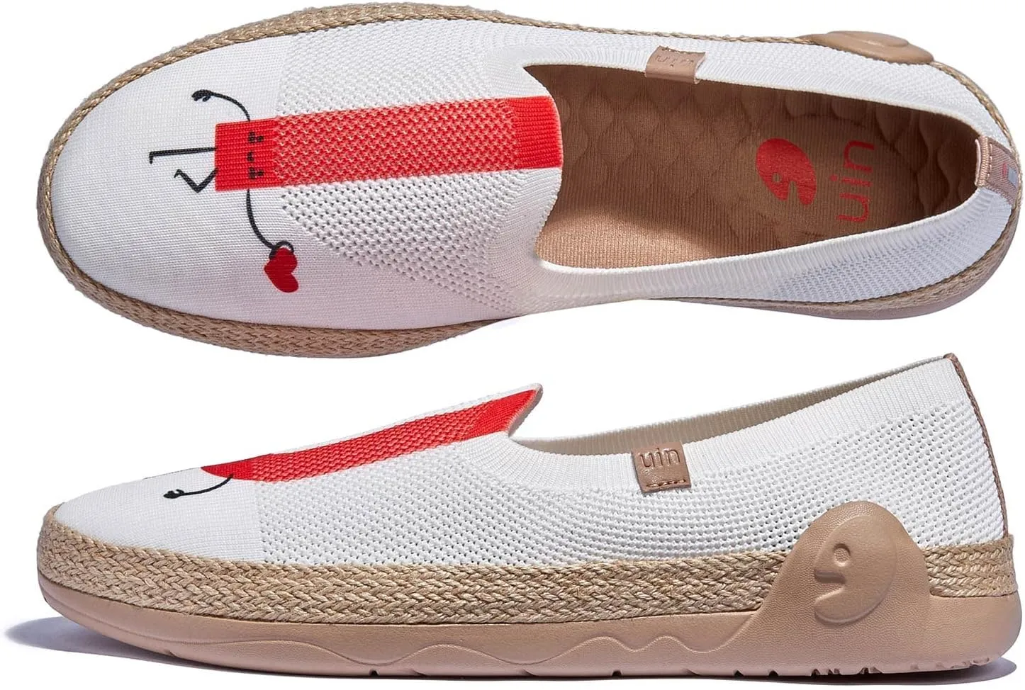 UIN Women's Espadrilles Slip On Lightweight Walking Casual Loafers Comfortable Art Painted Travel Shoes Marbella Series