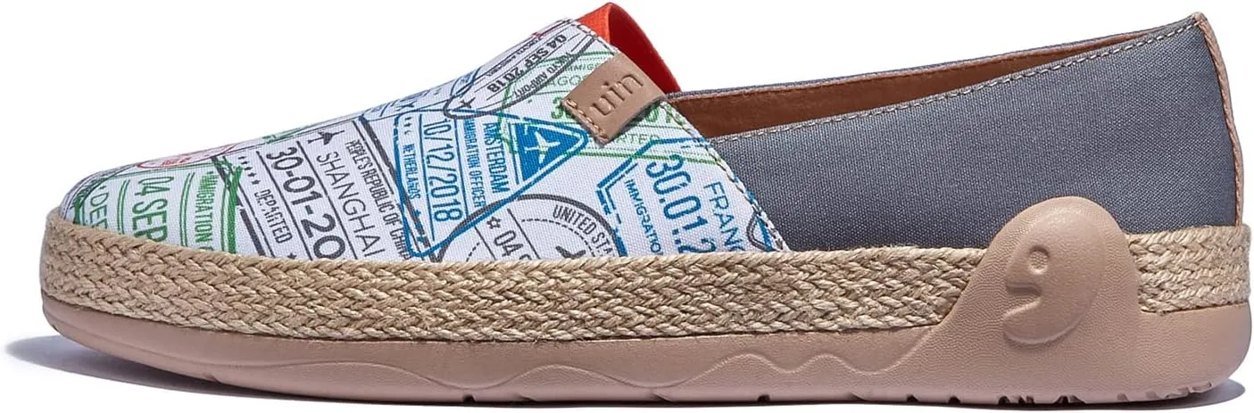 UIN Women's Espadrilles Slip On Lightweight Walking Casual Loafers Comfortable Art Painted Travel Shoes Marbella Series