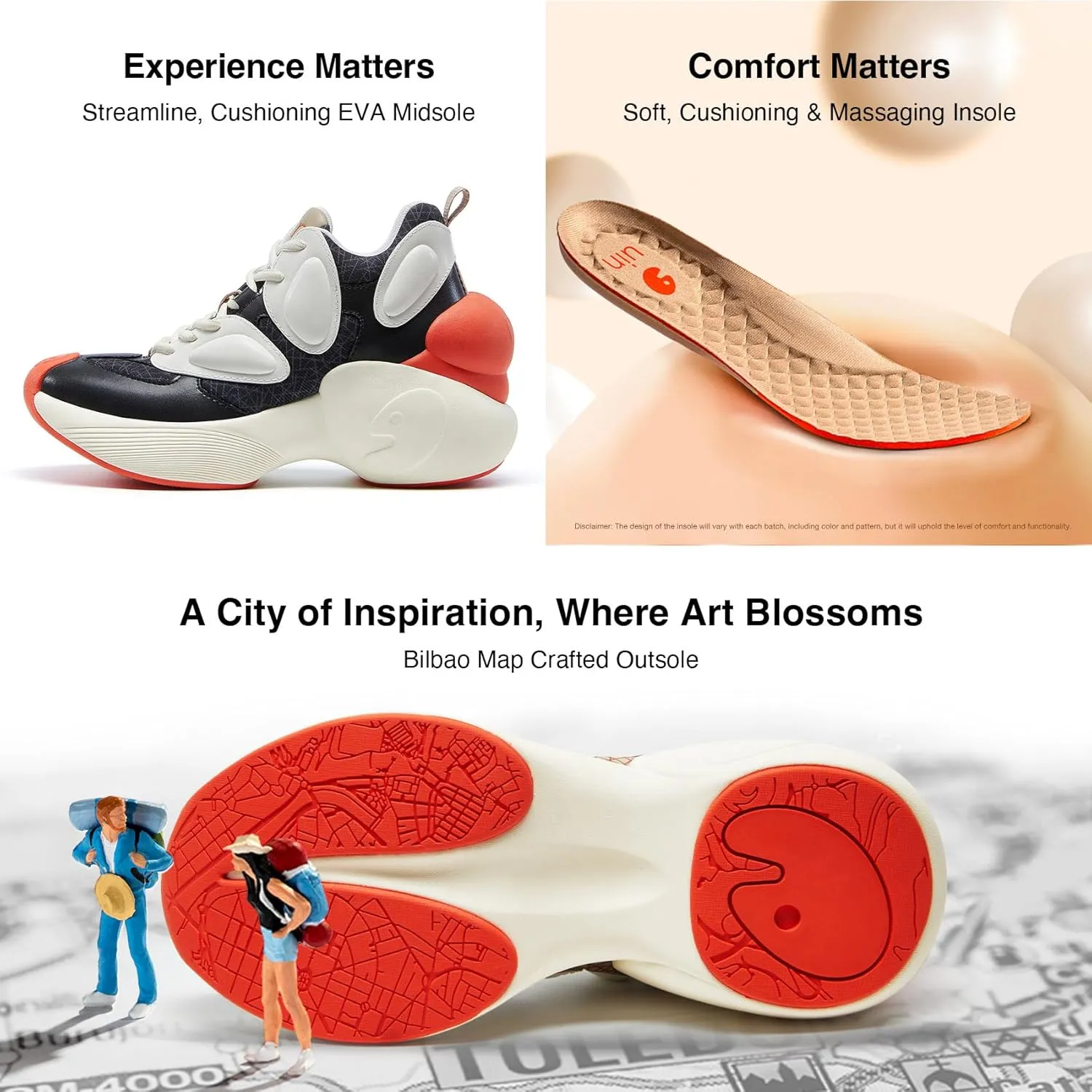 UIN Women's Fashion Sneakers Walking Art Travel Shoes Bilbao