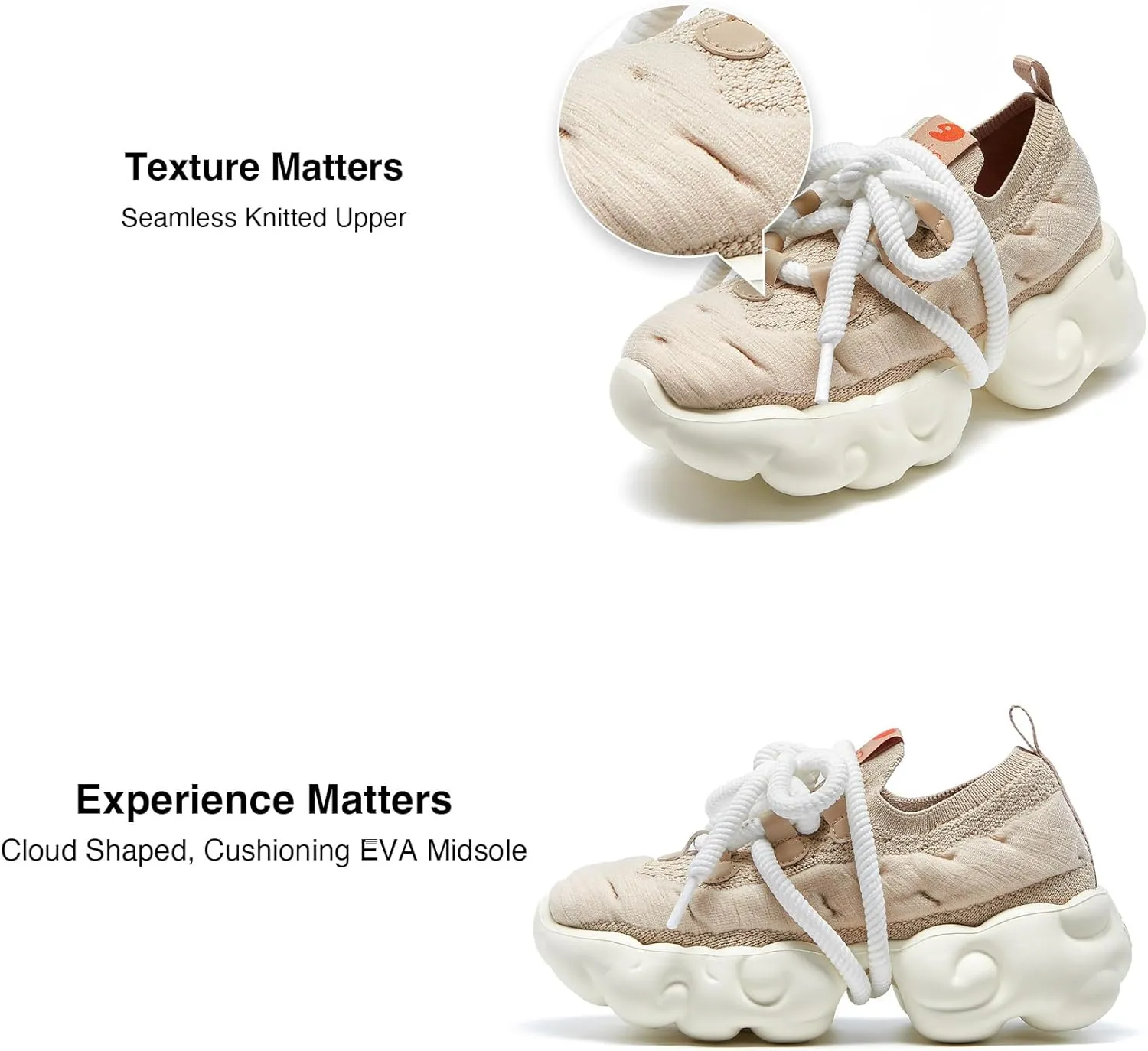 UIN Women's Platform Fashion Sneakers Chunky Walking Art Travel Shoes Cloud Series