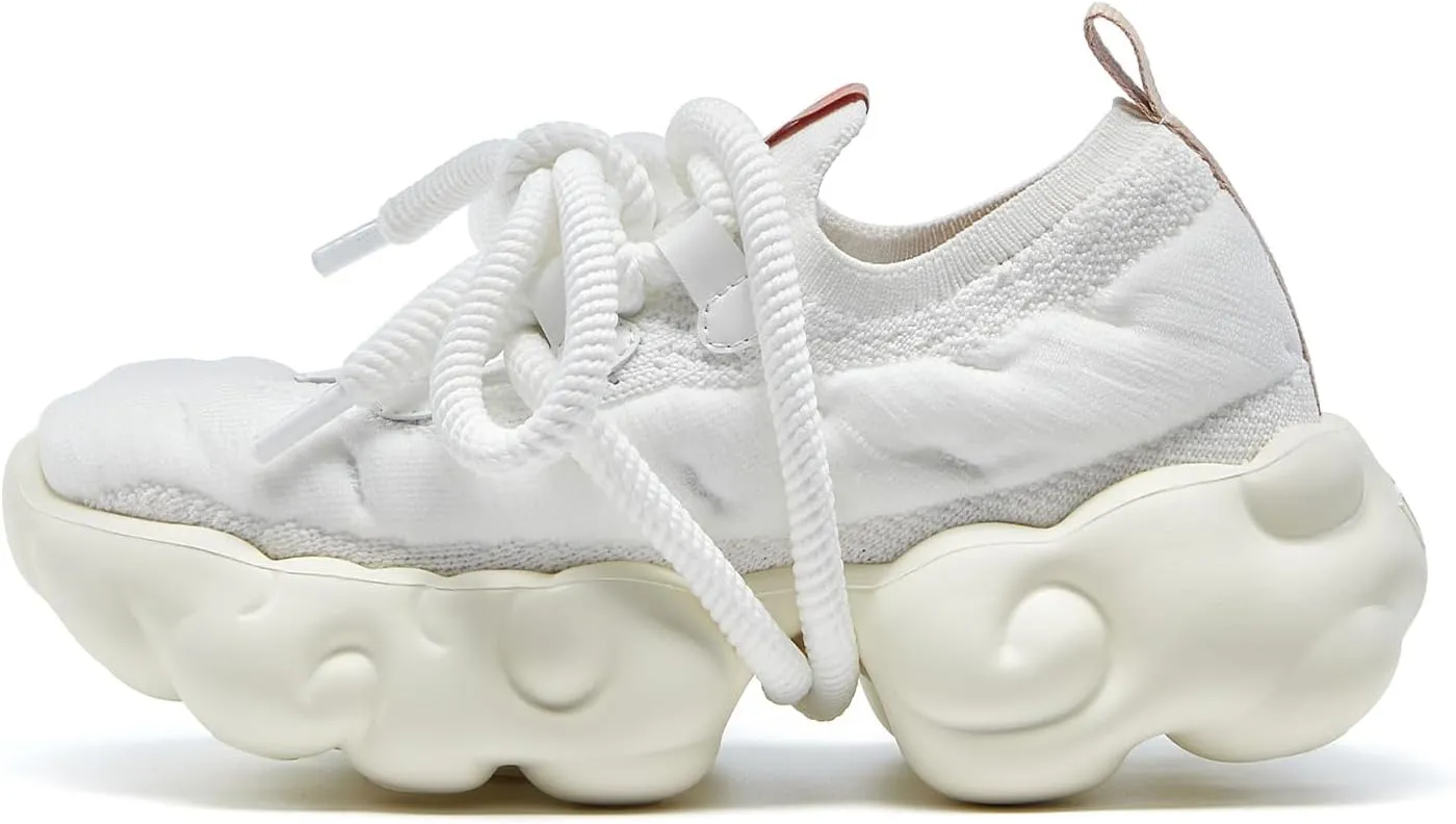 UIN Women's Platform Fashion Sneakers Chunky Walking Art Travel Shoes Cloud Series