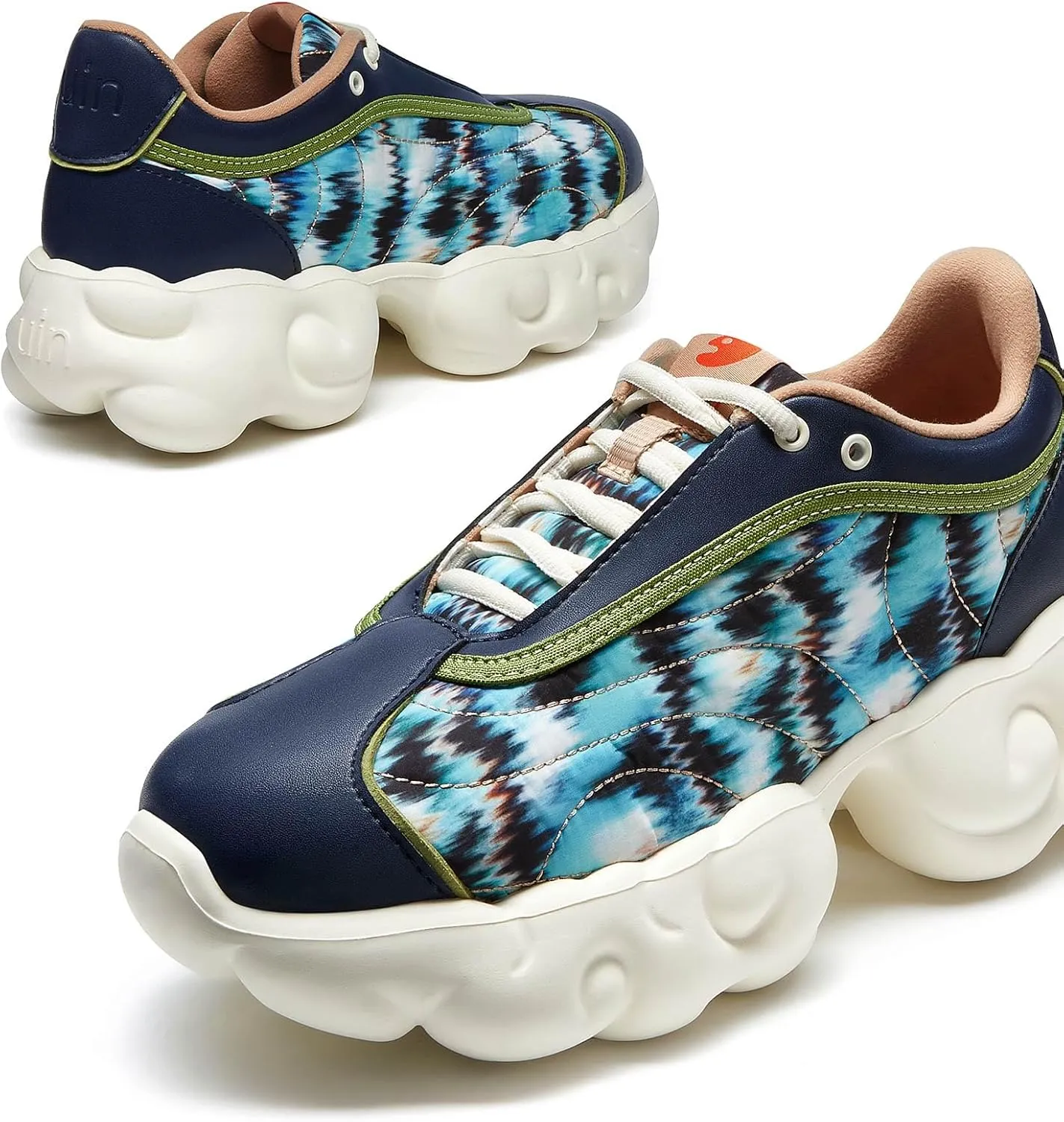 UIN Women's Platform Fashion Sneakers Chunky Walking Art Travel Shoes Cloud Series