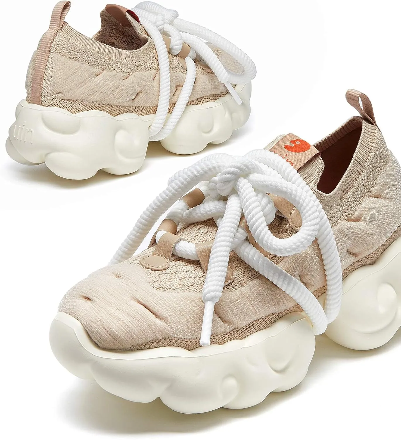 UIN Women's Platform Fashion Sneakers Chunky Walking Art Travel Shoes Cloud Series