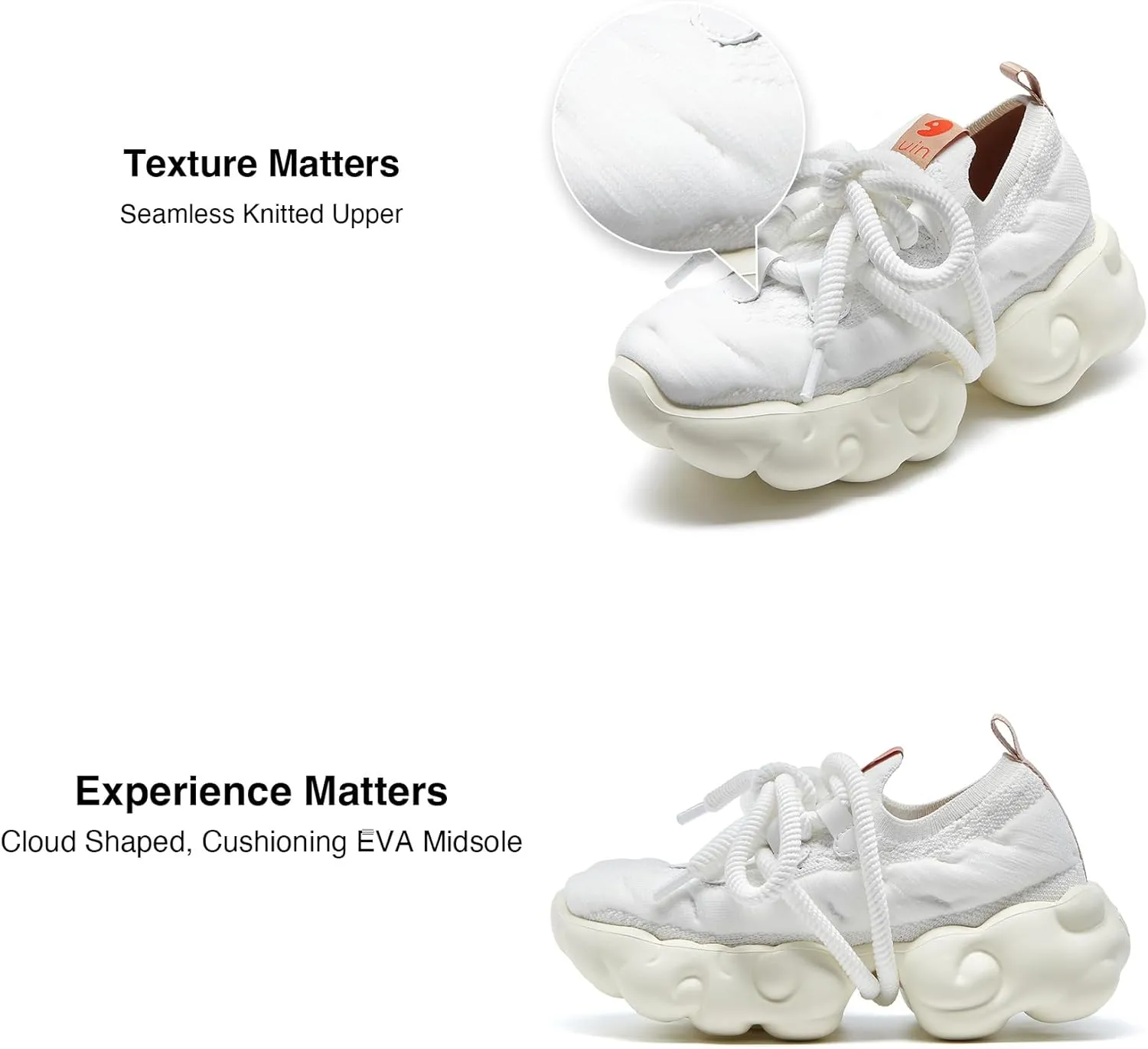 UIN Women's Platform Fashion Sneakers Chunky Walking Art Travel Shoes Cloud Series